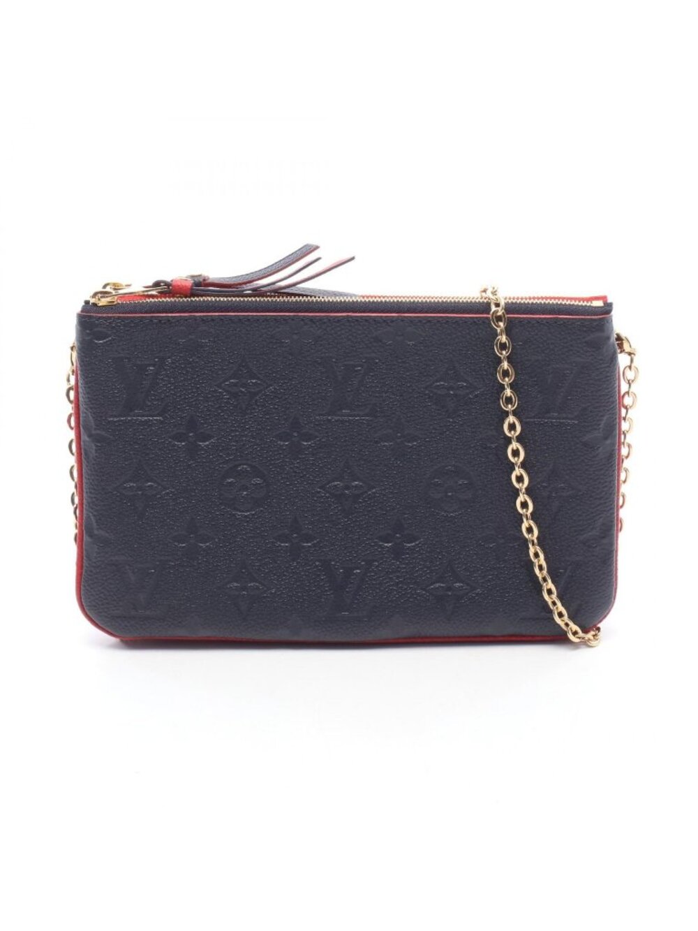 Louis Vuitton Shoulder Bag Pochette Double Zip Marine Rouge Leather